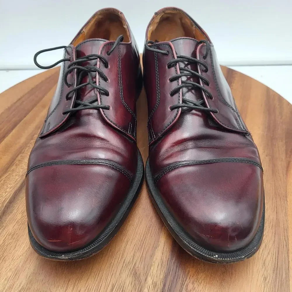 Vintage Cole Haan Oxford Dress Shoes Mens Sz 9 D Burgundy Cap Toe USA Made Derby